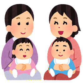 おしゃべりするお母さんたち